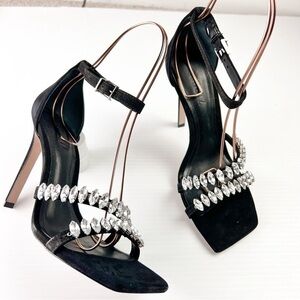 SCHUTZ Black Heels with Silver Accents